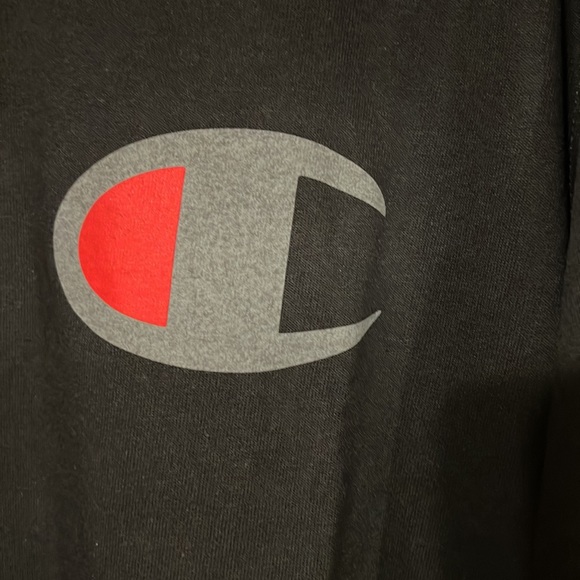 CHAMPION Big C Logo Embroidered Black 2XL Vintage 90s Heavyweight Tee Shirt - Picture 2 of 6